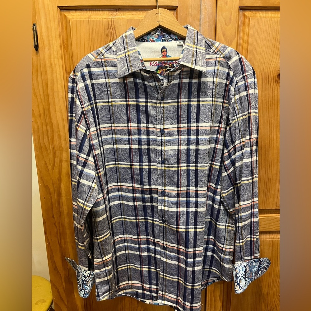 Robert graham plaid and paisley button down